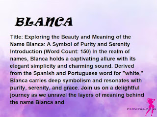 meaning of the name "BLANCA"
