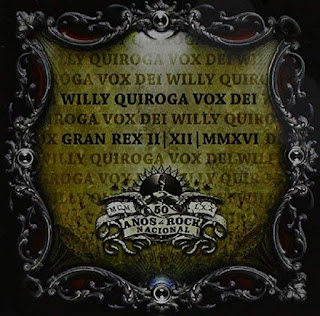 Vox Dei "Es Una Nube, No Hay Duda" 1973 + "Vox Dei Para Vox Dei" 1974 + "Estamos En La Pecera"1975 + "Ciegos De Siglos" 1976 + "Gata De Noche"1978 + "La Biblia Según Vox Dei En Vivo" 1986 + "Sin Darle Ya Más Vueltas"1994 + "El Regreso De La Leyenda"1996 + "La Biblia"1997 + "El Camino" 2005 CD + "Reencuentro en el Luna Park 2013" double CD 2015 + Willy Quiroga Vox Dei "Gran Rex II | XII | MMXVI" CD 2017 + Willy Quiroga Vox Dei "Esta Noche No Parece Igual -50 Años- "En Vivo En Mr. Jones" CD 2019 Live + "Ombras Cumbres" 2020 Argentina Prog Rock,Hard Rock,Blues Rock