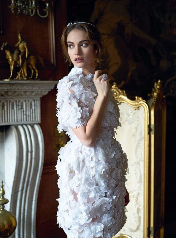 Lily James Harper’s Bazaar magazine photo