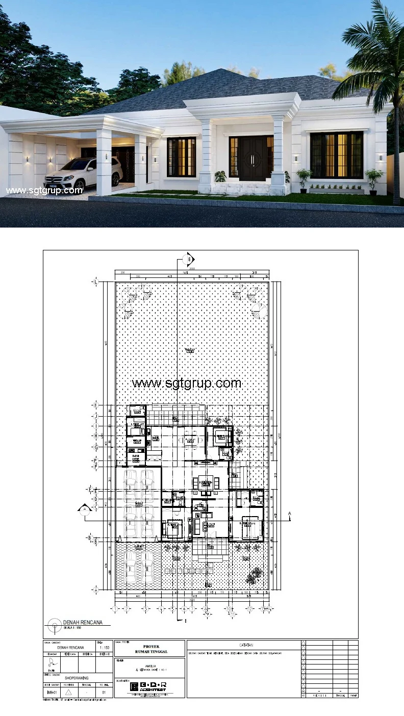 Desain Rumah 1 Lantai Beserta Denah