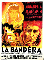 LA BANDÉRA. Cartel: 80 x 120 cms. Francia. Ilustración: Guy Gérard Noël. LA BANDERA. La bandéra (La grande relève). 1935. Francia. Dirección: Julien Duvivier. Reparto: Jean Gabin, Annabella, Robert Le Vigan, Raymond Aimos, Pierre Renoir, Gaston Modot, Margo Lion, Viviane Romance.