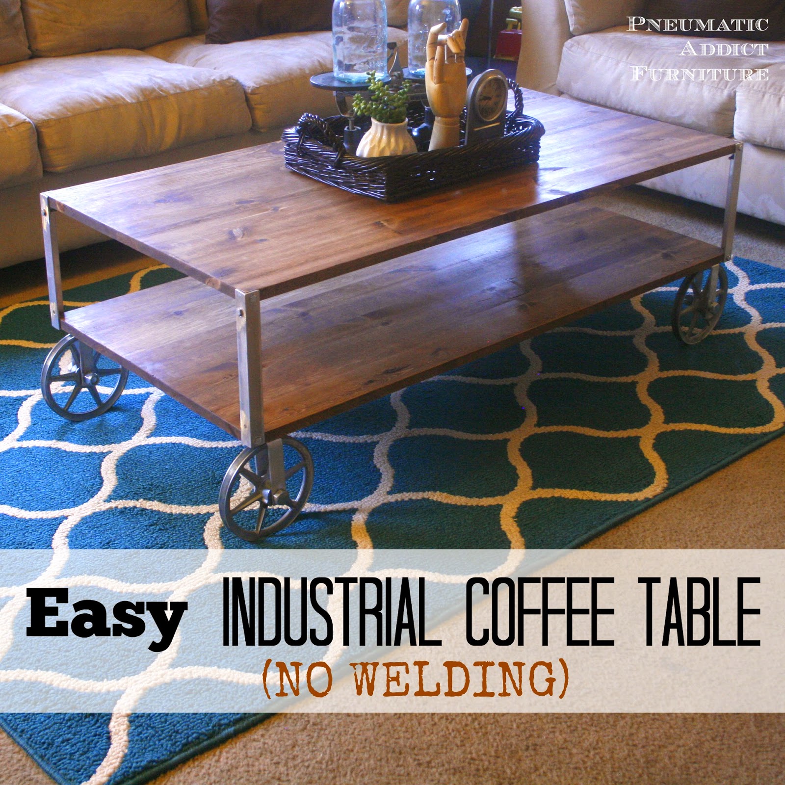 EASY Industrial Coffee Table (No Welding!) | Pneumatic Addict