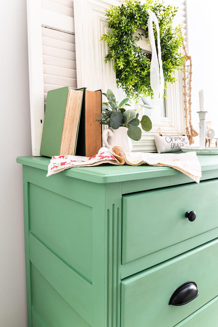 New Farmhouse Green Dresser Makeover - Salvaged Inspirations