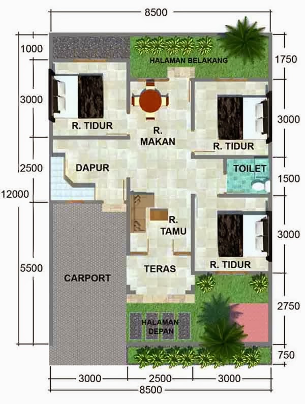 Denah rumah minimalis