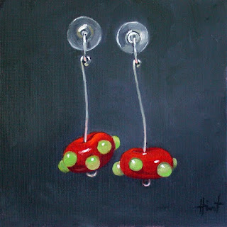 My Things, Red Glass Earrings by Liza Hirst