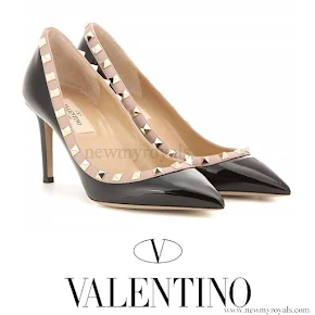 Crown Princess Mary is wearing Valentino Rockstud patent leather pumps