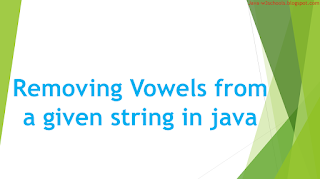 Program: How to remove vowels from String in java? 