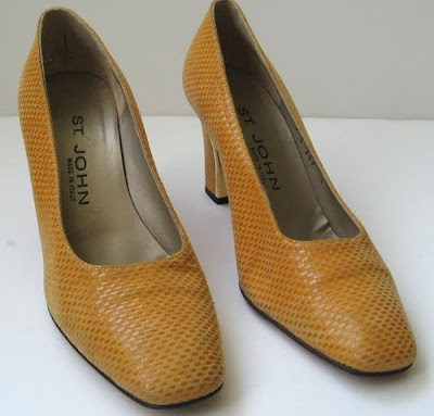 VINTAGE SHOES YELLOW HEELS J.CREW SHOES ITALIAN SHOES SIZE 7