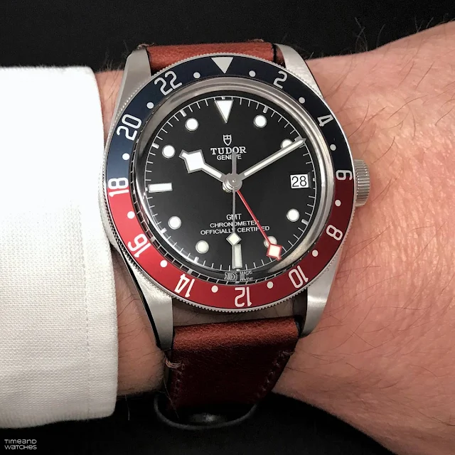 Wristshot of the new Tudor Black Bay GMT