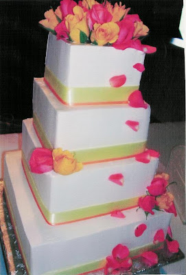 Spring Wedding Cake with roses