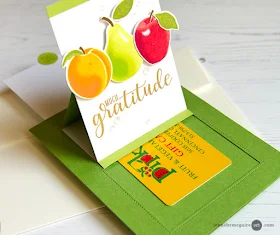 Sunny Studio Stamps: Fruit Cocktail Apple, Pear & Peach Sliding Window Pop-up Card by Jennifer McGuire