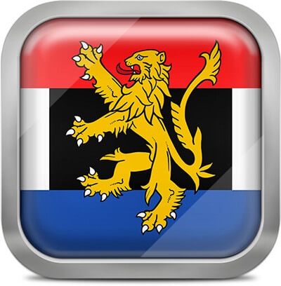 Benelux square flag with metallic frame