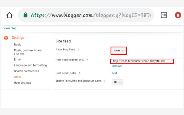 pengaturan blogger