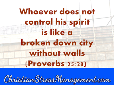 Whoever does not control his spirit is like a broken down city without walls Proverbs 25:28