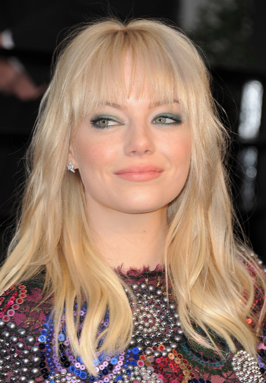 close shot of emma stone's face