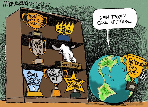 earth hottest day ever trophy - cartoon - gavn42