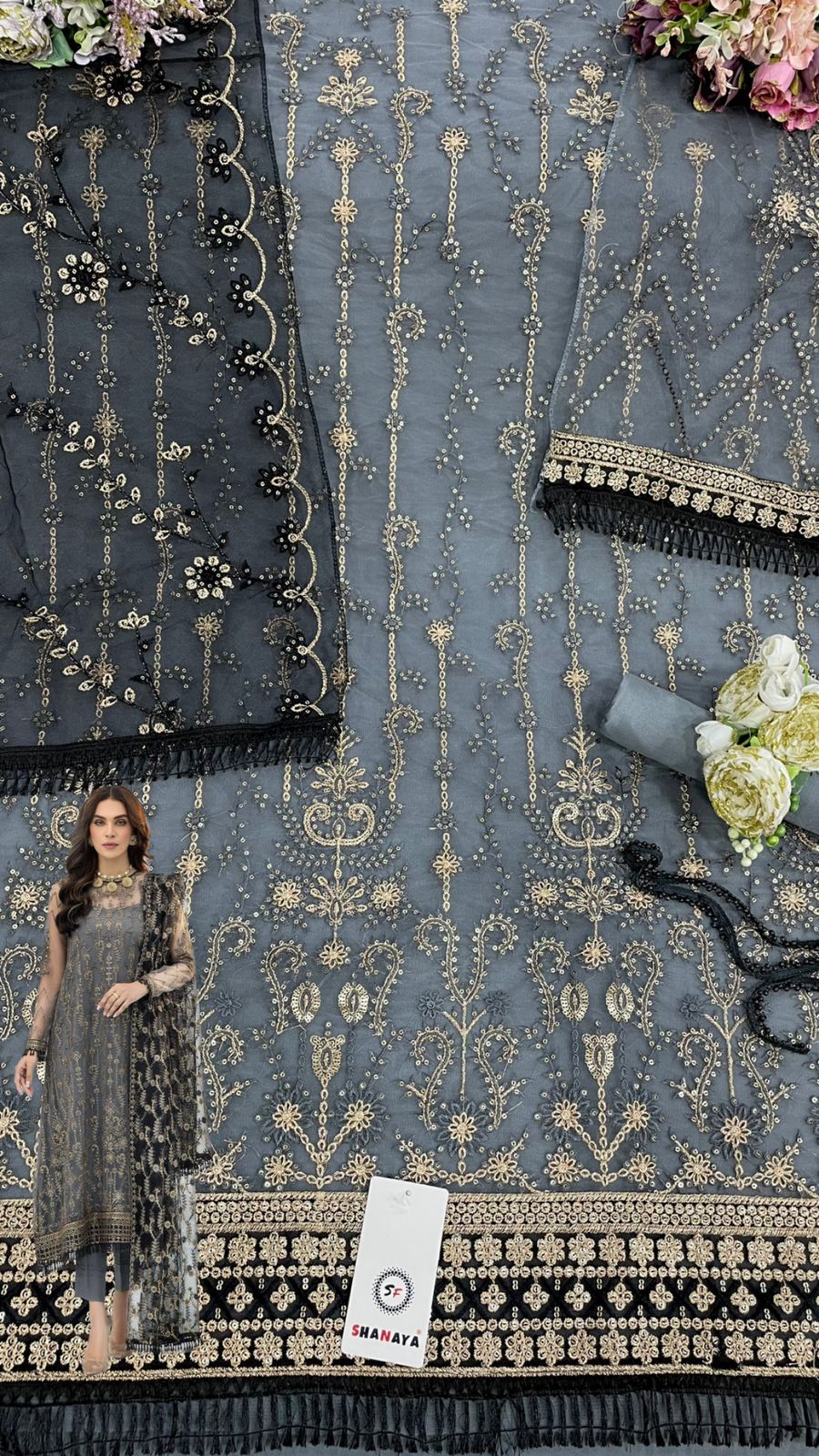 Buy Net Embroidery Rose Bridal S 133 Shanaya Fashion Pakista