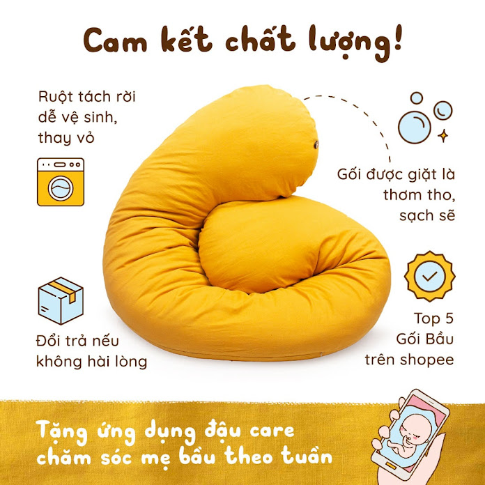 [A159] Thiết kế độc đáo của Gối Bầu Đậu Khuyết: Tạo cảm giác thoải mái nhất cho bà bầu