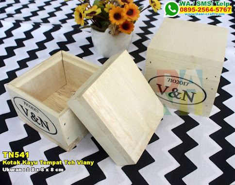 Tempat Pensil Corak Kayu Kotak Souvenir  Pernikahan