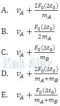 Laju benda A mula-mula, laju awal benda A, opsi jawaban soal mpuls dam momentum Fisika UTBK 2019