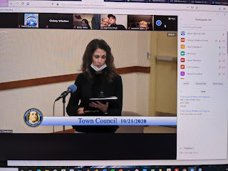 Town Clerk Nancy Danello provides an update to the Council meeting