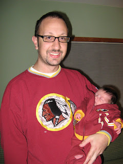 teaching the next generation the lyrics to Hail To The Redskins