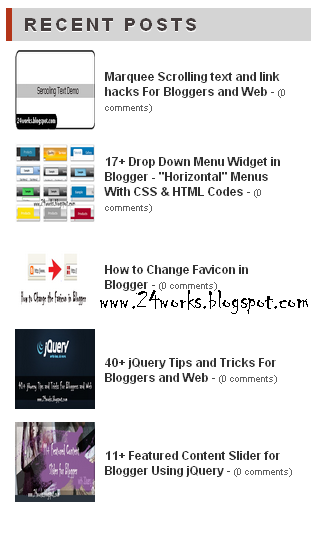 How to Add Veretical Recent Posts with Thumbnails widget to your Blogger
