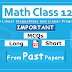 Class 12 mathematics chapter 5 important questions from past papers