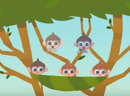 Cinco monitos, canción infantil de La Guardia del león