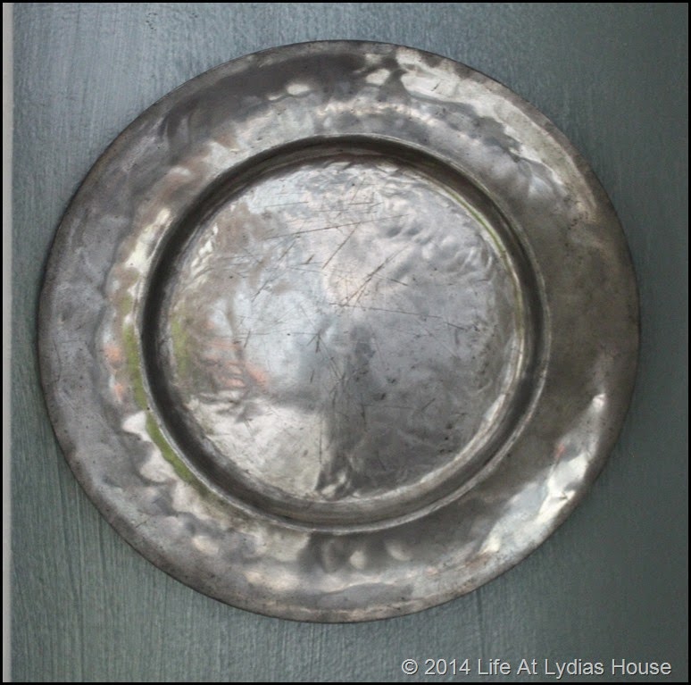 handmade pewter plates close up