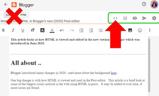 Working with HTML in Blogger's new (2020) Post-editor