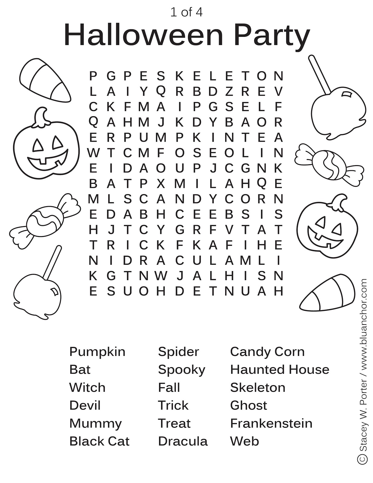 Download Blu Anchor: Halloween Party Word Find - Activity Sheet 1 of 4