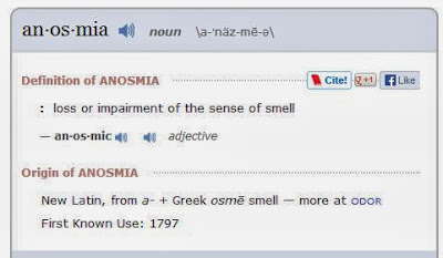 Anosmia - dictionary definition