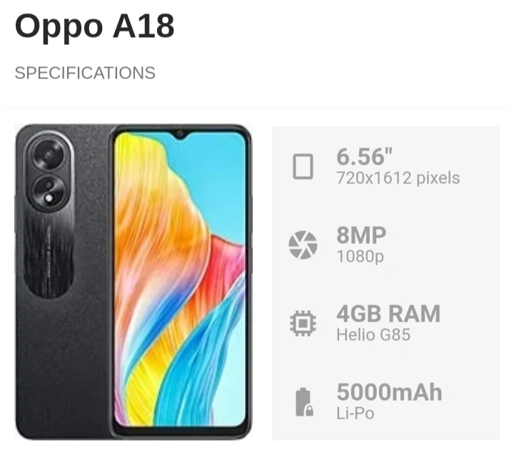 Oppo a18 4 64 price in bangladesh