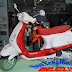 Sơn xe Vespa LX Bi-Color màu trắng đỏ