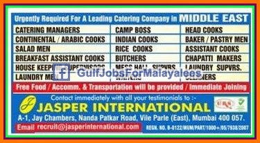 Catering Company jobs for Middle East