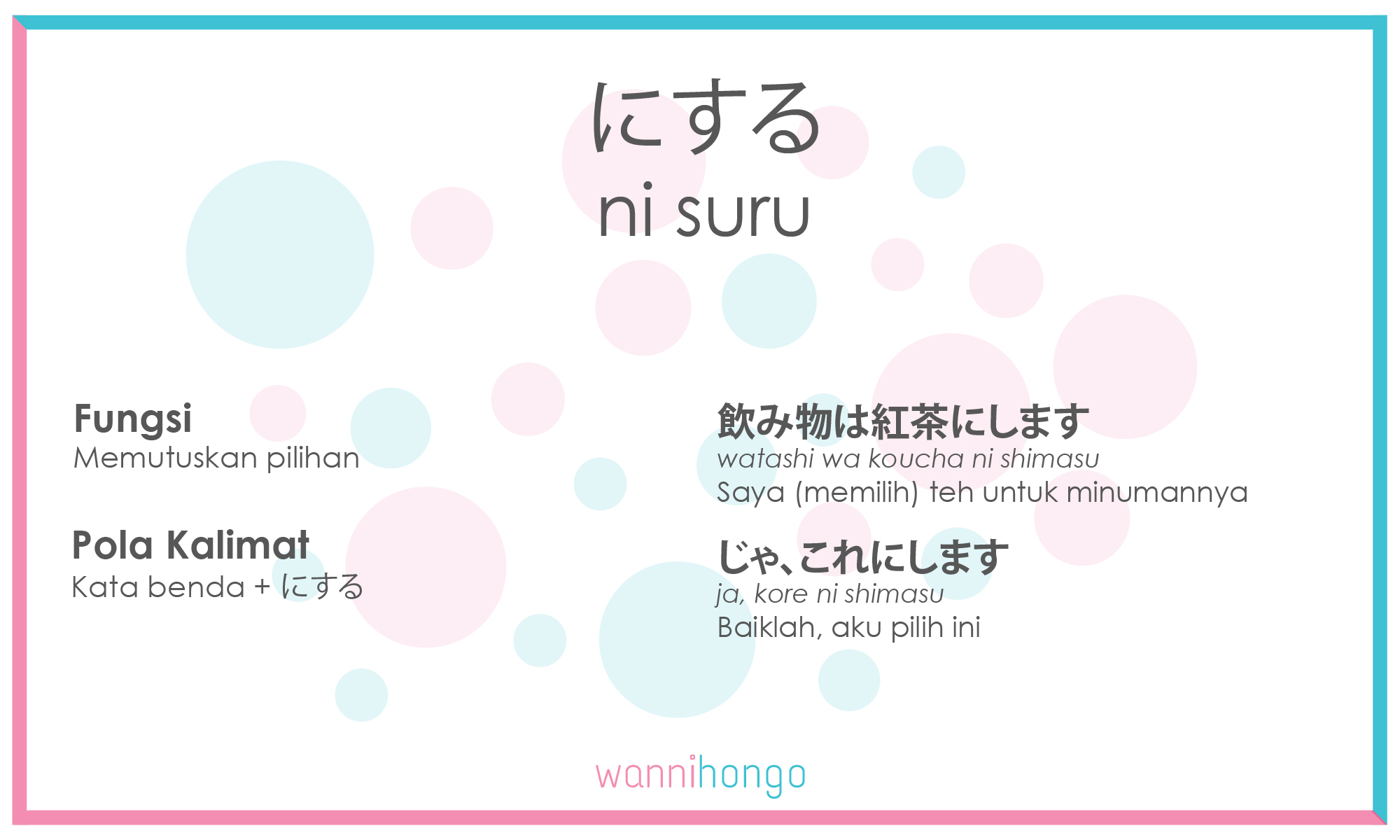 Pola Kalimat にする (ni suru) - Tata Bahasa Jepang N5