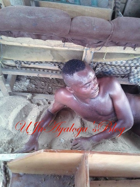 See What Angry Residents Did to an Armed Robber Caught in Sapele This Sunday Morning (Photos)