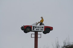 convertible with dummy on pole