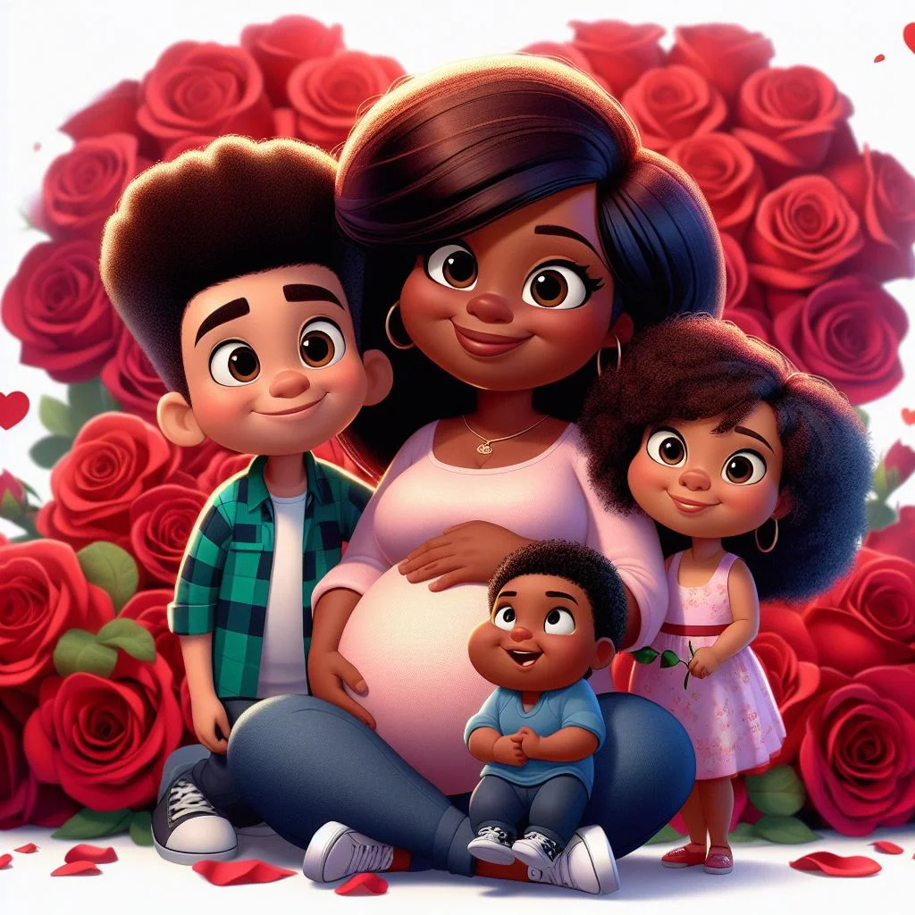 imagenes de familia con madre afroamericana con hijos pequeños