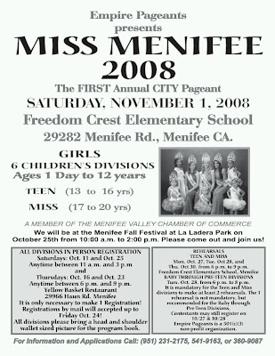 miss menifee pageant flyer