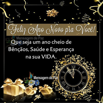 Feliz Ano Novo pra Você! Que seja um ano cheio de Bênçãos,  Saúde e Esperança na sua VIDA. Feliz Ano Novo!