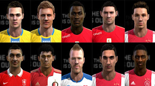 Faces: Bazoer, Dubra, El Ghazi, Fai, Ivanic, Kosanovic, Nemec, Tapia, Viergever, Ziyech, Pes 2013