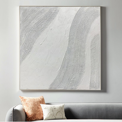 Shop White Textured Wall Art Painting on Canvas - Noho Art Gallery