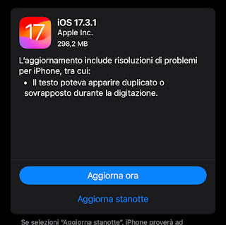 Apple rilascia iOS 17.3.1 per tutti.