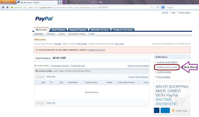 Adding Bank Account to Your Paypal Account - Step 5