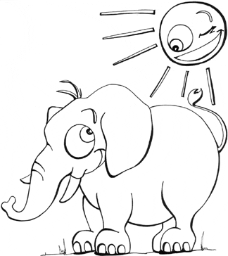 Baby Elephant Coloring Pages