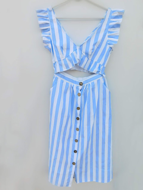 cami, light, blue, stripes, prugice, pruge, set, top, suknja, šos, topić, crop top, skirt, midi