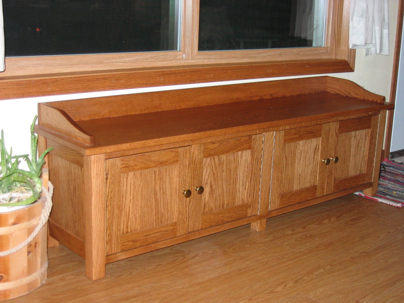 Tom Kies Woodworks Custom Made Oak Window Bench