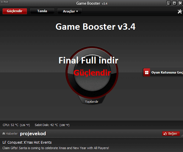 Game Booster v3.4 Final Full İndir - Oyun Güçlendirme Programı